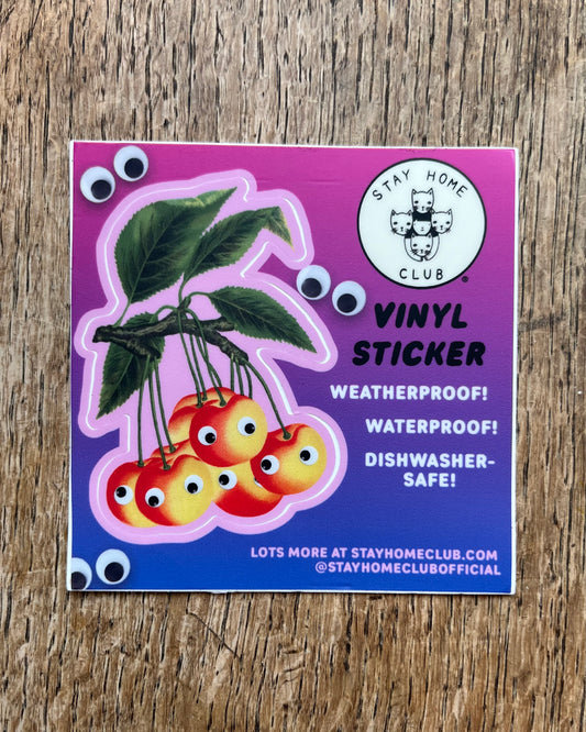 Googly Cherries Vinyl Sticker