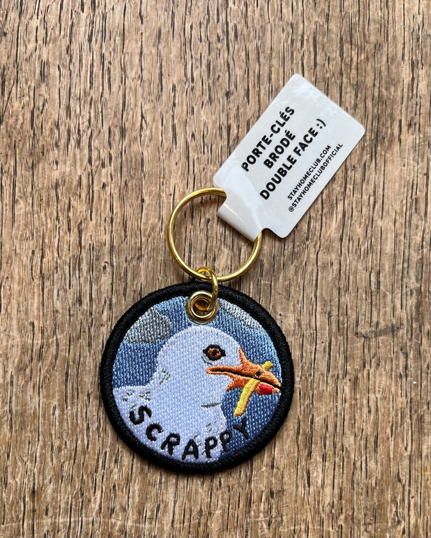 Scrappy Seagull - Embroidered Keychain