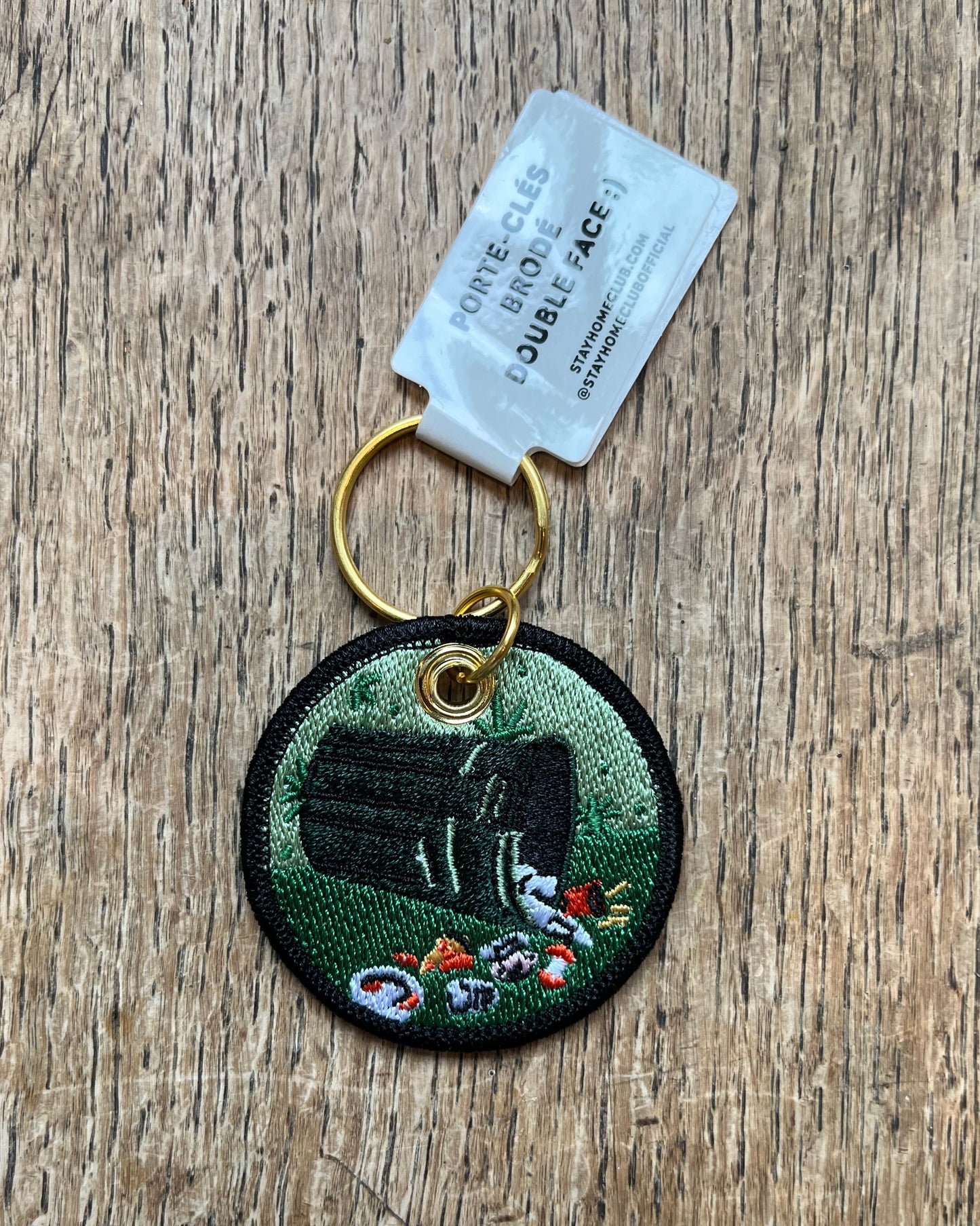Scrappy Raccoon - Embroidered Keychain