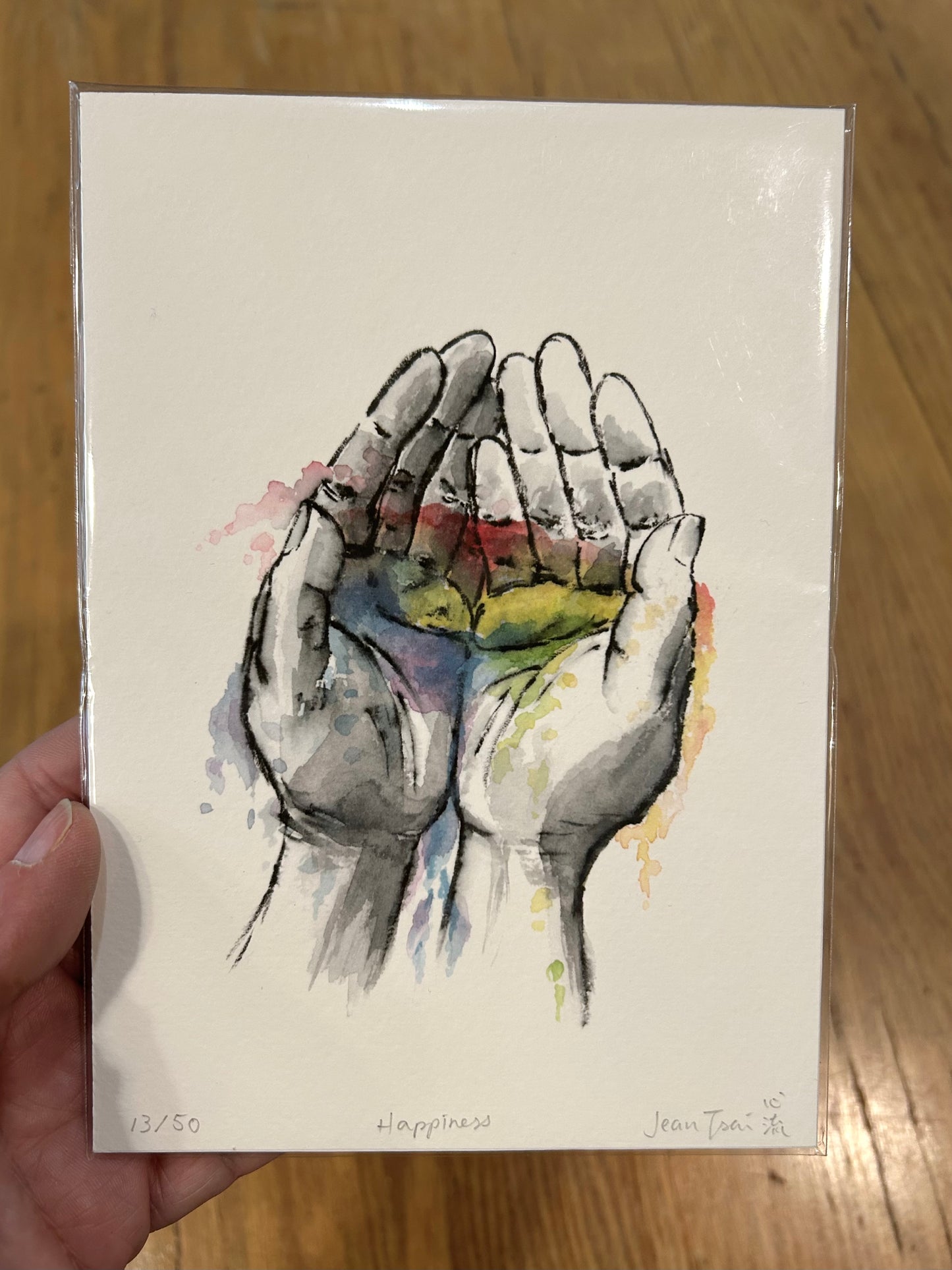 Sumi-e Art Print by Jean Tsai (Shinryu) - Happiness