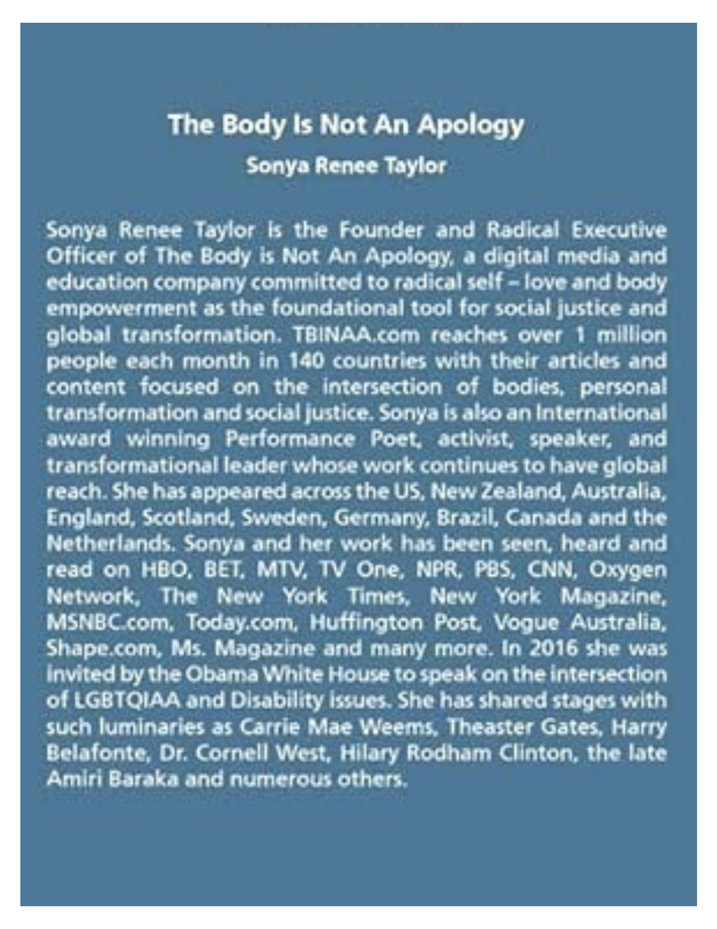 The Body Is Not An Apology, Second Edition