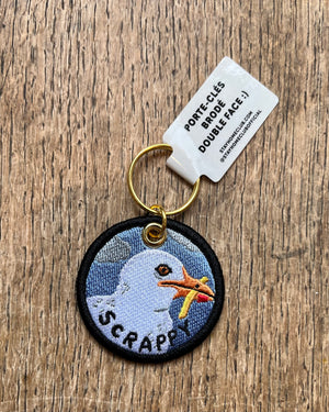 Scrappy Seagull - Embroidered Keychain