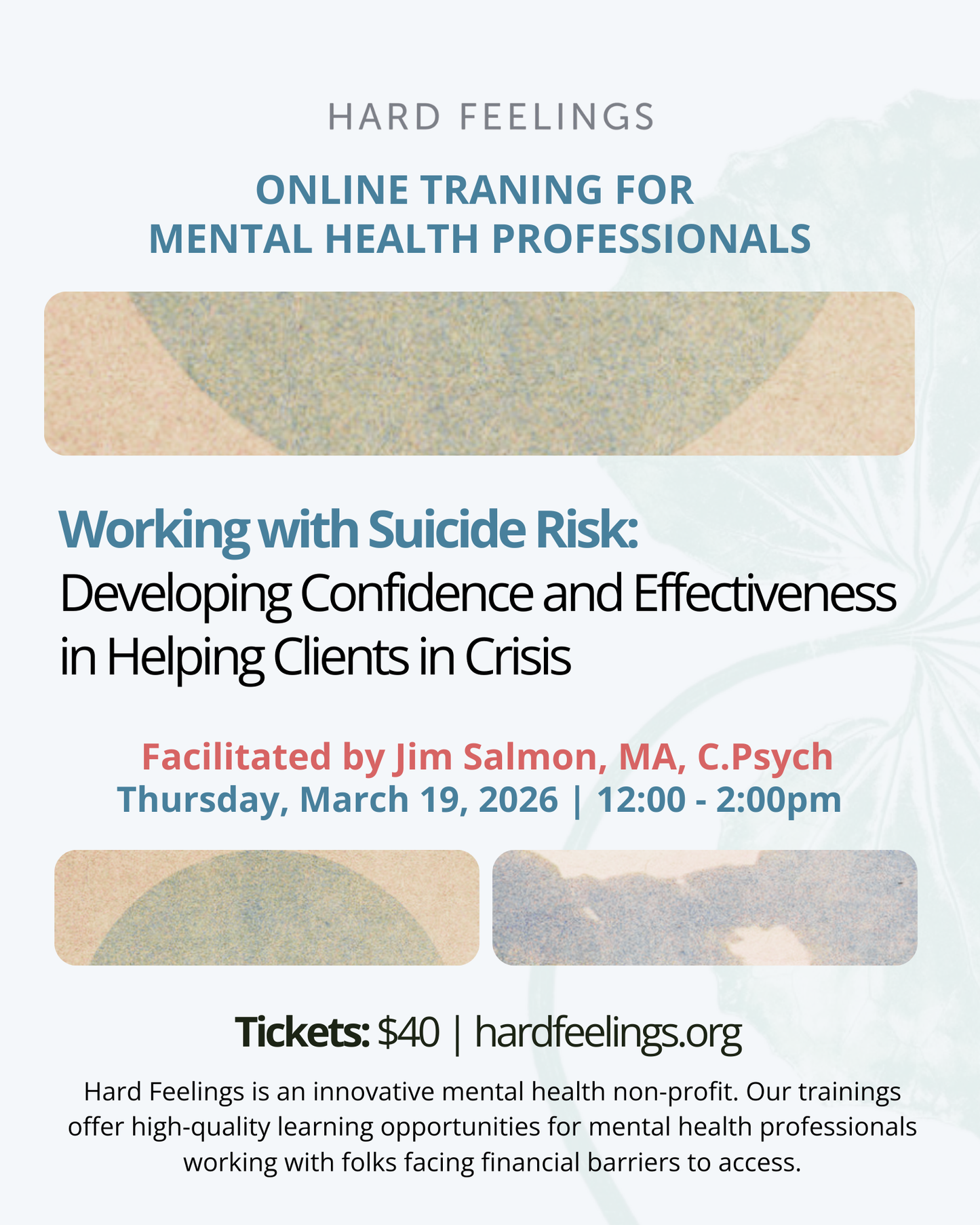 Working with Suicide Risk - Developing Confidence and Effectiveness in Helping Clients in Crisis