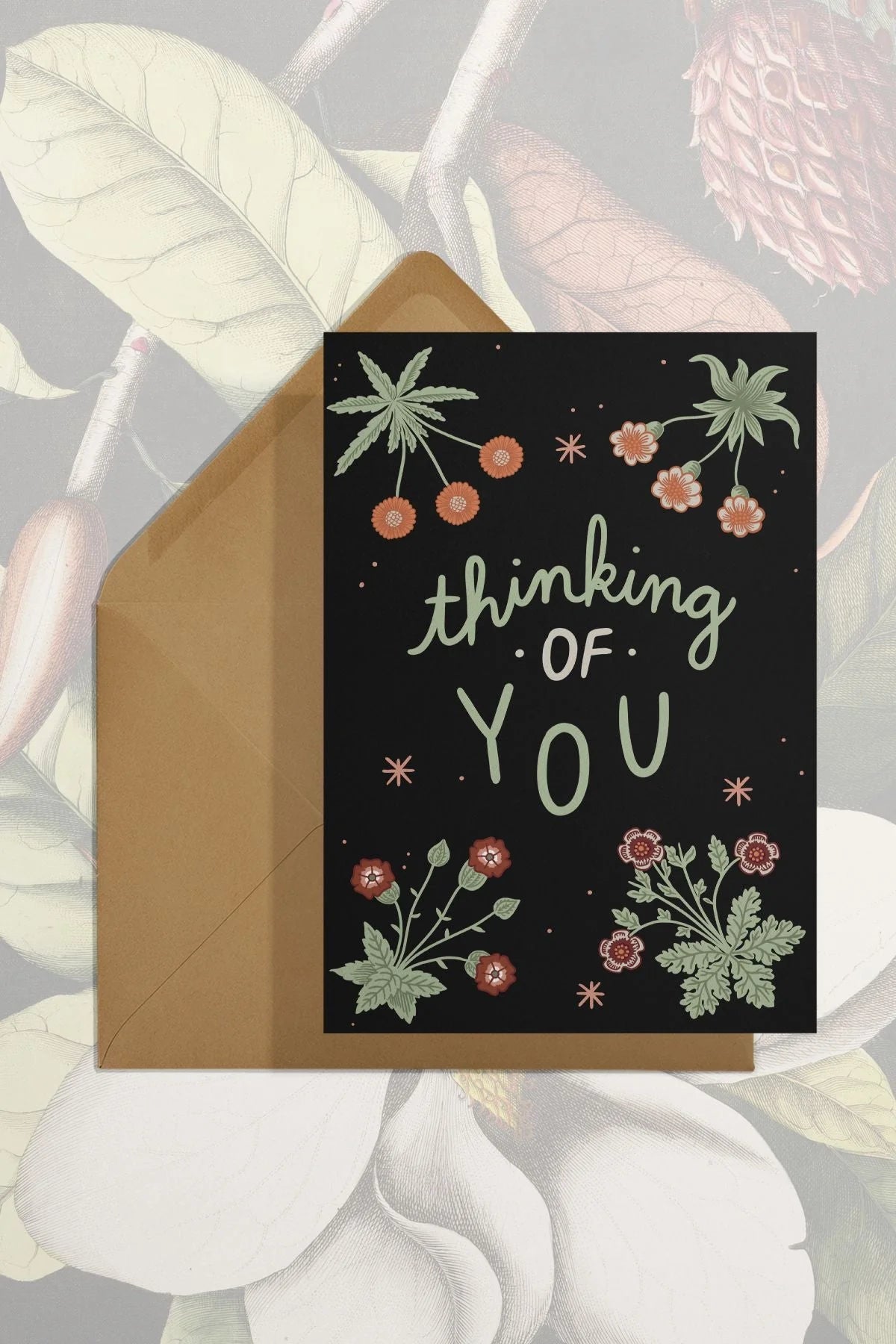 Thinking of You (Morris Flowers) - Greeting Card