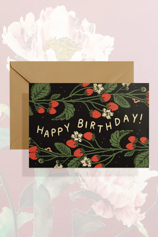 Happy Birthday (Strawberries) - Greeting Card