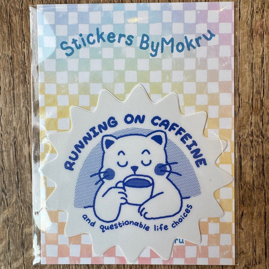 Running On Caffeine Sticker - byMokru